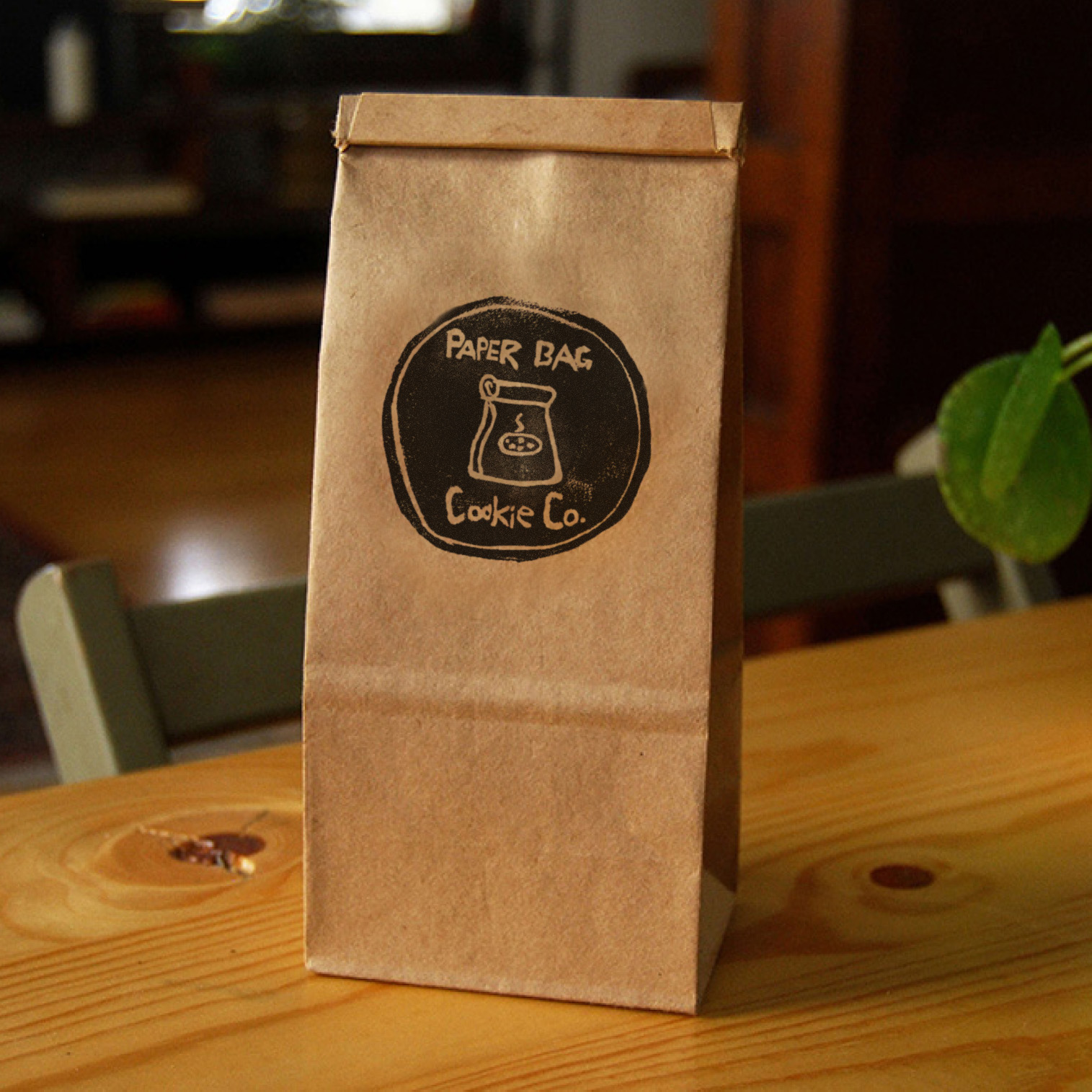 Paper Bag Cookie Co bag on table
